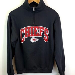 NWT NFL Kansas City Chiefs Black Quarter-Zip Sweatshirt men’s size S